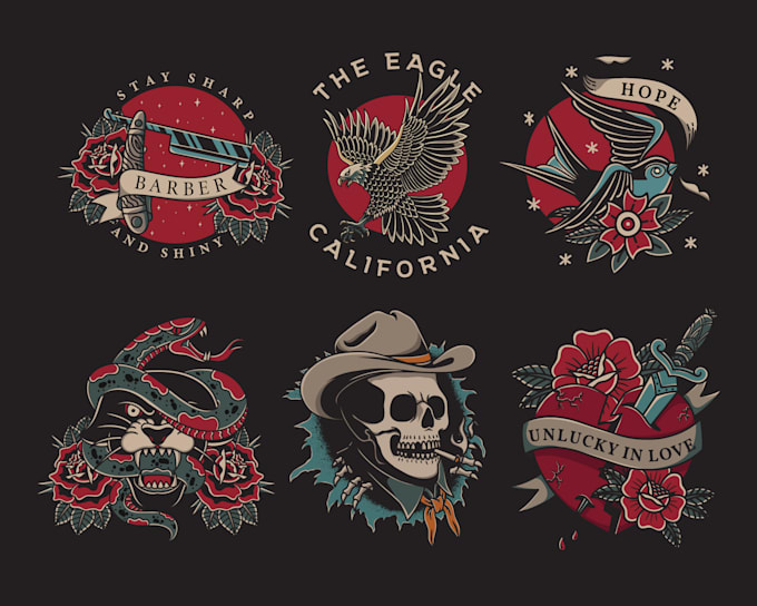 do traditional or old school style tattoo design