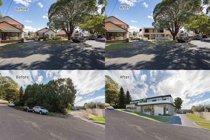 Make your building design on real photo site by Toatsukmana | Fiverr