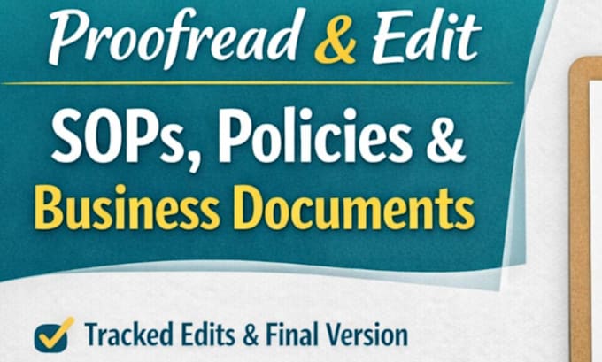 proofread and edit sops, policies, and business documents