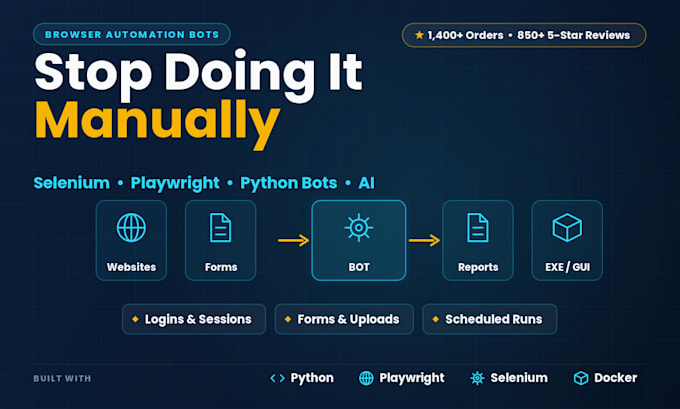 build scraping and python bots using selenium or playwright