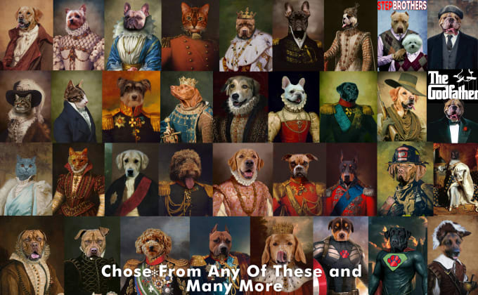 create a historical renaissance oil pet portrait of your pet