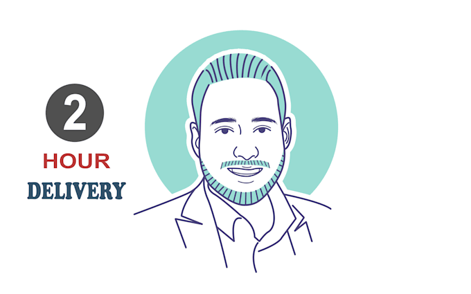 draw flat line vector avatar from your photos