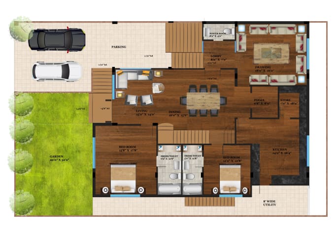 Render your floor plan with texture by Nirmanikaa Fiverr