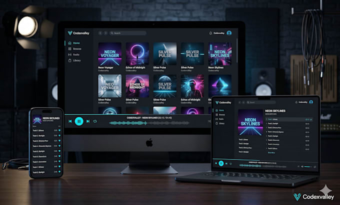 create a premium music streaming and podcast platform