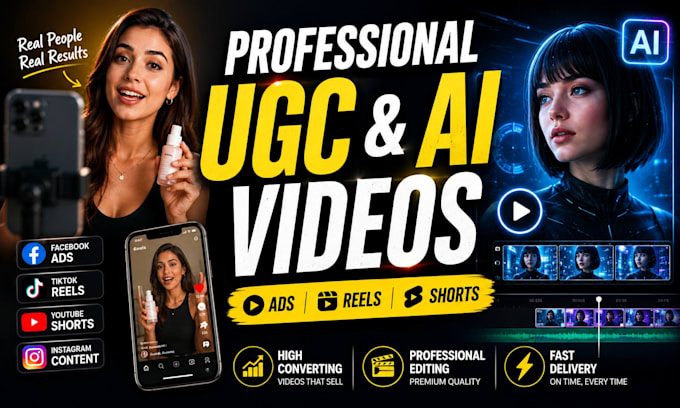 create realistic ugc and ai videos for ads, business, services