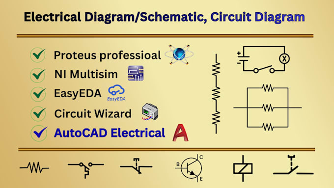 do schematic diagrams, flowcharts, autocad electrical works etc