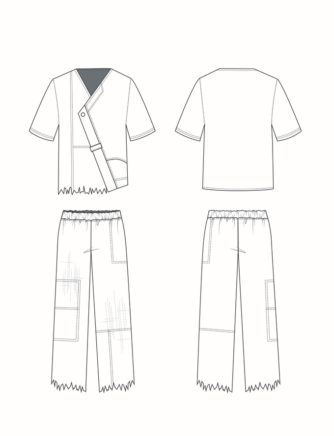 technical flat croquis
