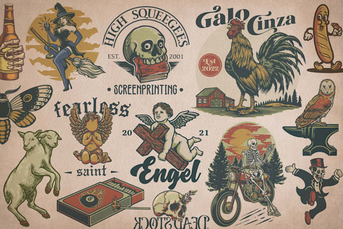 draw creative vintage cartoon art illustration