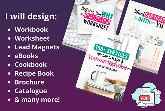 design your lead magnet,workbook, ebook and pdf documents