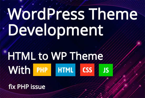 create wordpress theme using PHP and fix error