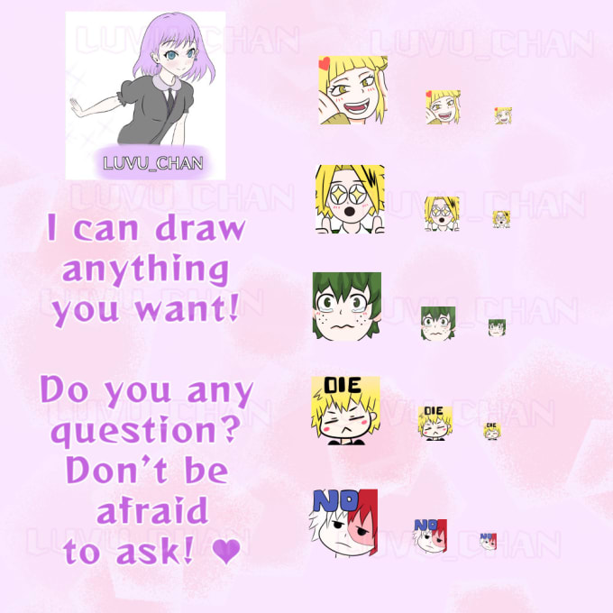 Create custom twitch emotes by Luvu_chan | Fiverr