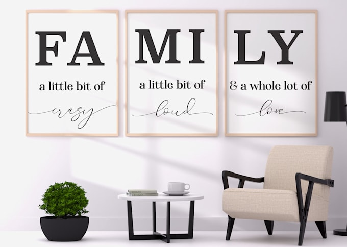 create a printable typography wall art design