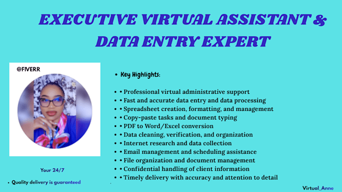 be your efficient professional virtual assistant