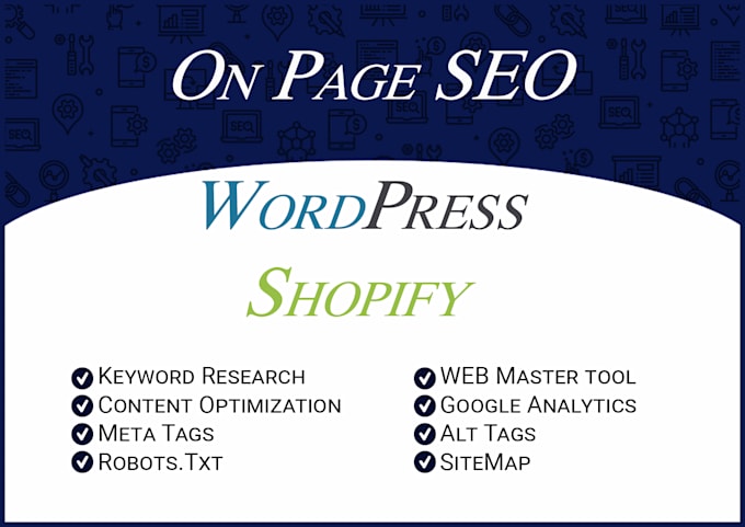 do complete wordpress website and shopify store on page SEO