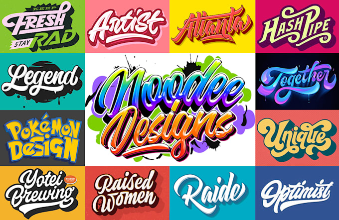 do typography font logo design