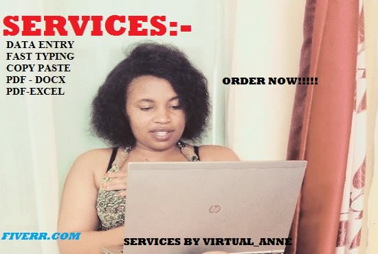 do fast typing, copy paste and data entry job