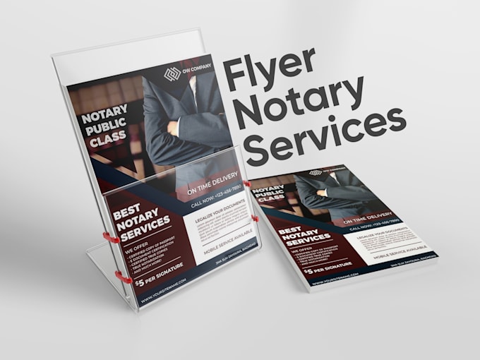 design flyer notary service, law firm corporate, lawyers business