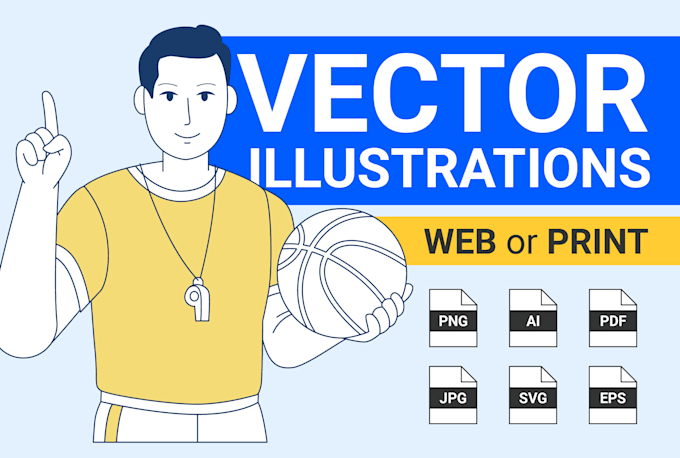 design flat vector illustrations for web and print
