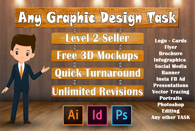 do any graphic design job in photoshop illustrator