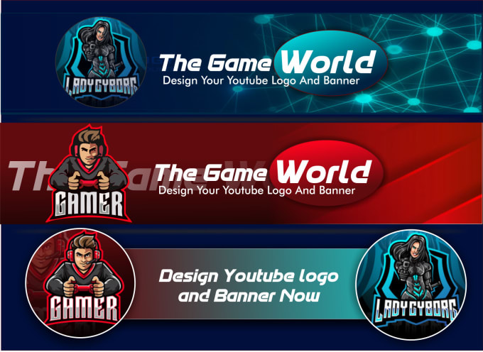 Design the best gaming youtube logo and banner by Asadrehan715 | Fiverr