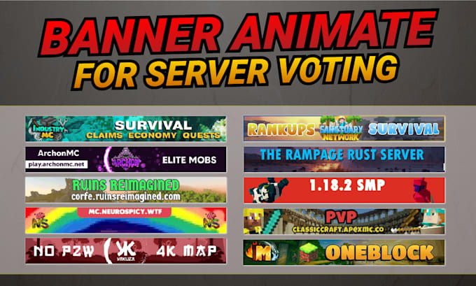 Create a gif banner animation for minecraft and other game by Arkprod ...