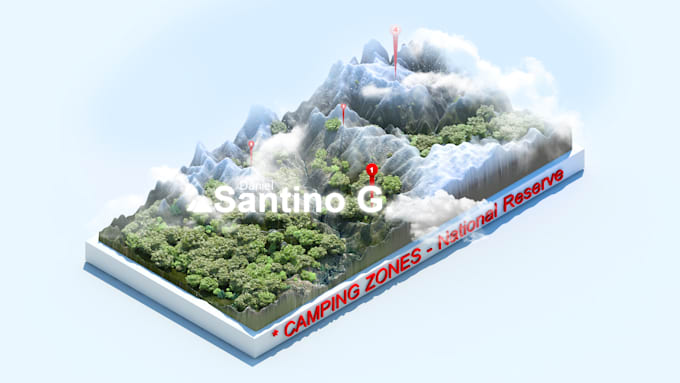 create any 3d orthographic google world map