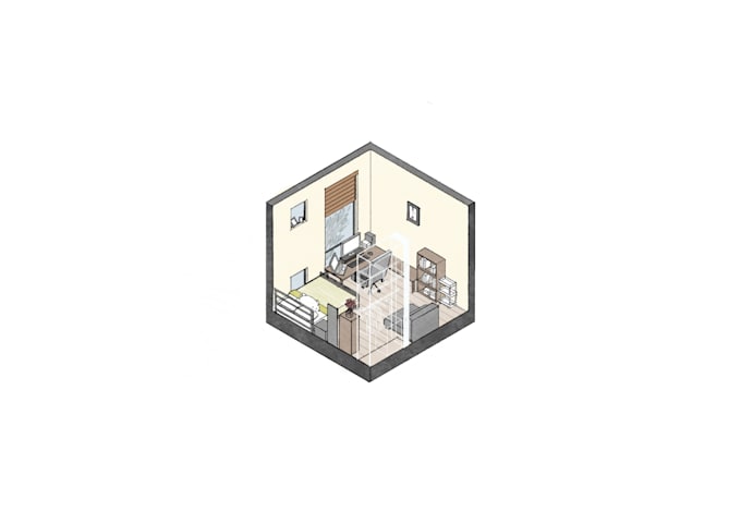 create an isometric drawing of your favourite space