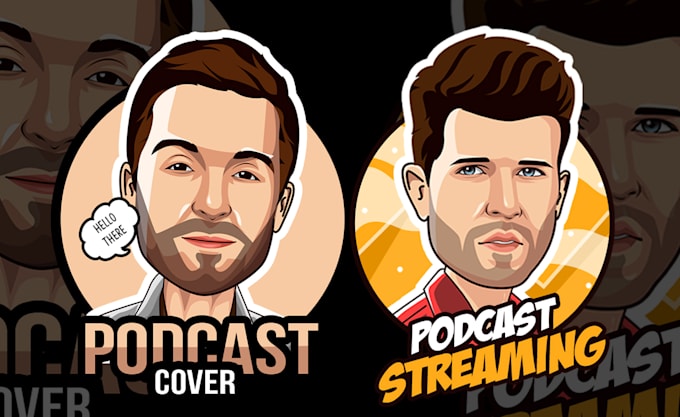 design caricature logo, cartoon character, mascot portrait, pfp in vector style
