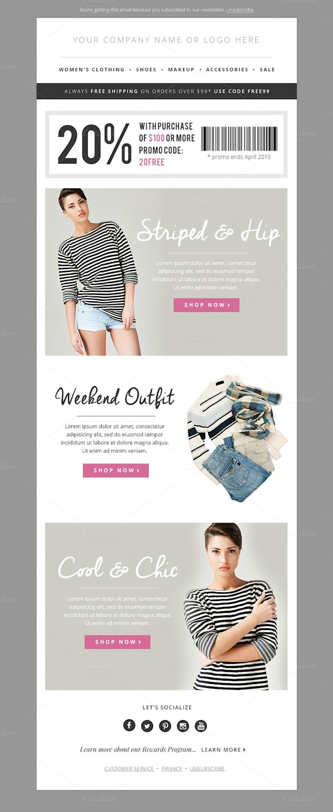create a unique editable mailchimp email template or newsletter