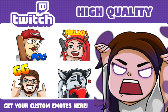 Draw custom twitch emotes and sub badges for 24h by Marcow_cuk | Fiverr