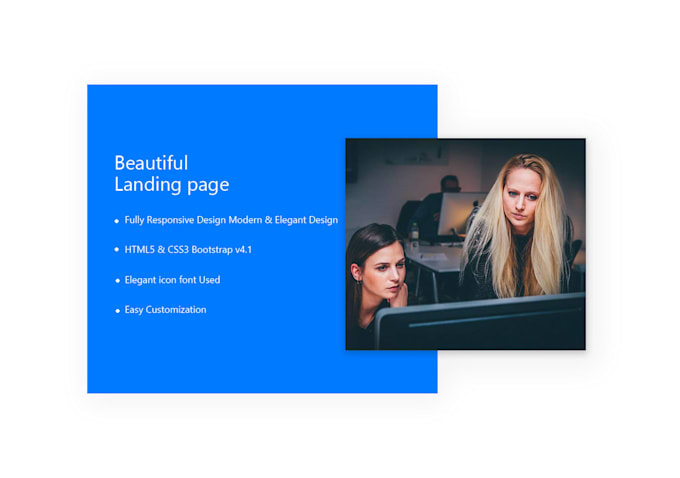 landing page design to working page on web