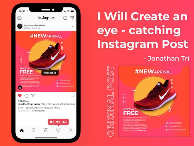 Create an eye catching instagram post by Jonathantric Fiverr