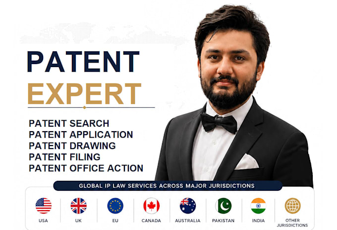 help with patent search, utility and design patent filing, patent drawing