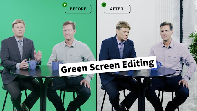 do professional green screen removal and background change