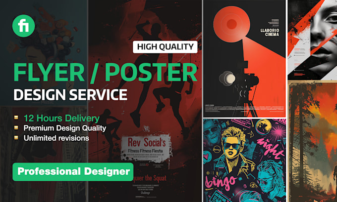 do eye catching food, event and gym flyer or poster design