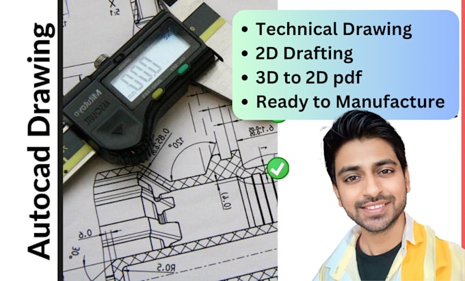provide 2d mechanical drafting in autocad and solidworks