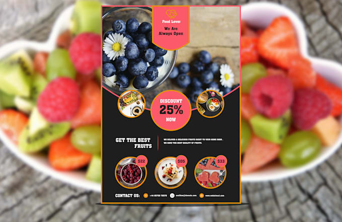 design a modern flyer,restaurant food menu, brochure,event,poster and banner