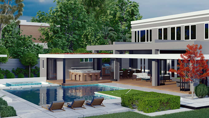 design a modern landscape and outdoor space for your home