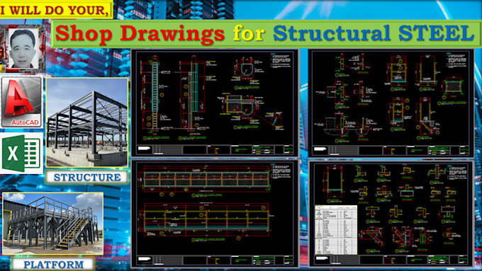 do shop drawings for structural steel platforms frames