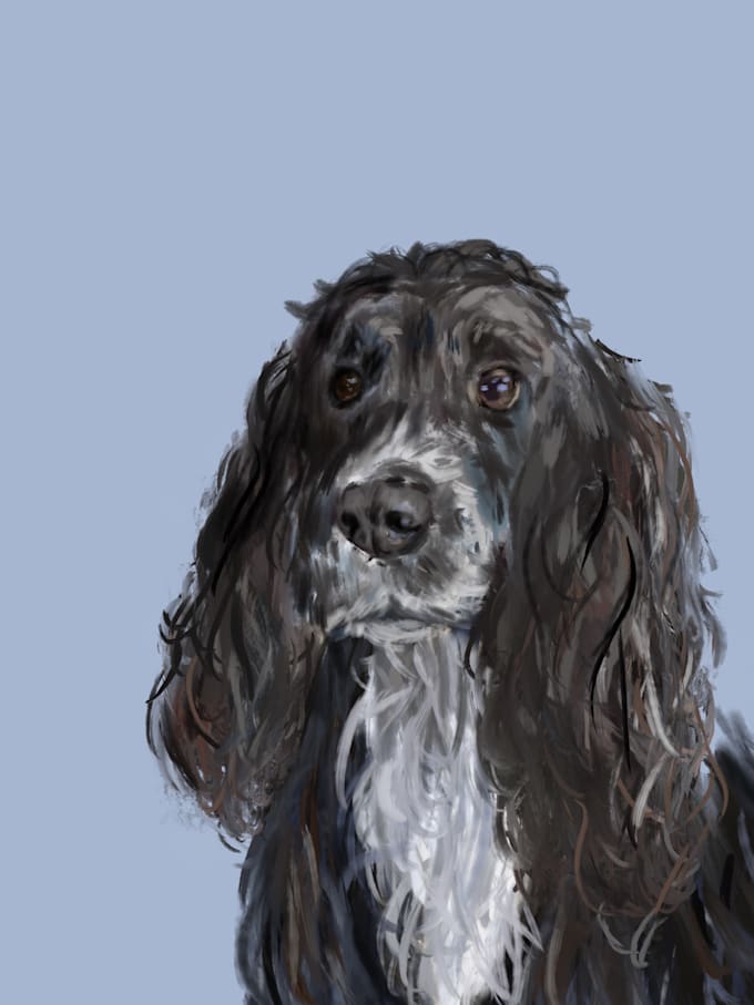 Illustrate a digital painting of your pet by Honeybearx Fiverr