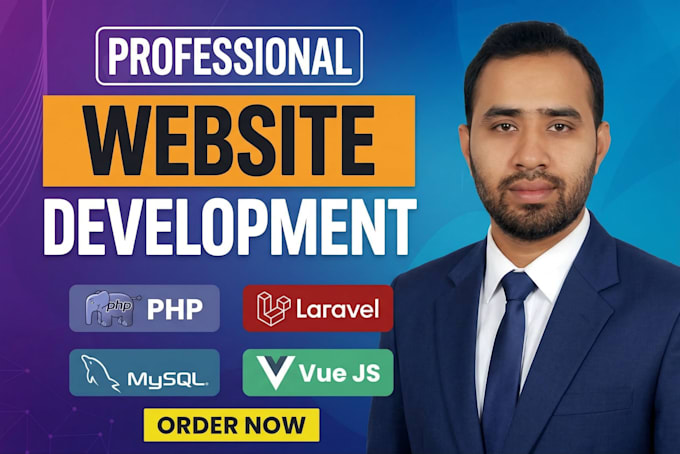 create professional website using PHP, mysql laravel, vue js