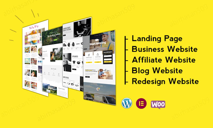 design wordpress blog website, affiliate site, landing pages, or redesign site