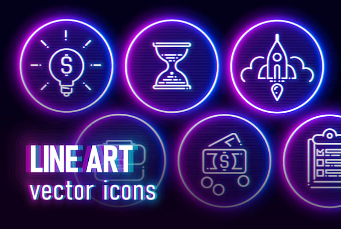 design a unique line art vector icon