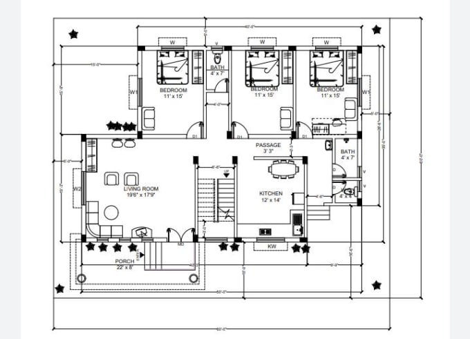 Draw a autocad plan by Pulss9 | Fiverr