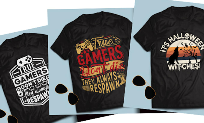 do bulk t shirt design with typography style in 5 hours