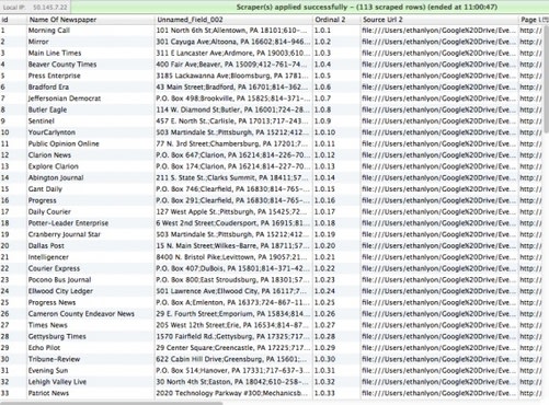 scrape data from one website