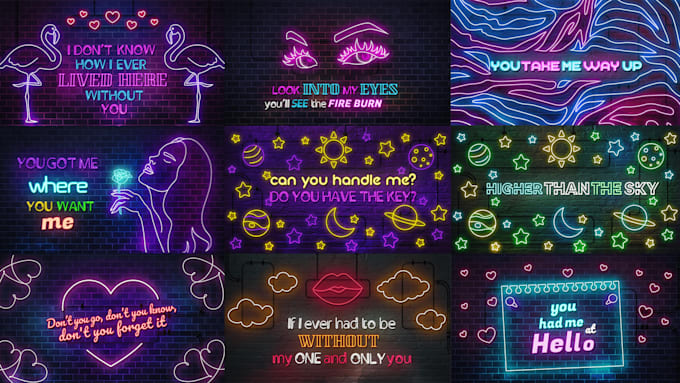 create neon lyrics video for your song