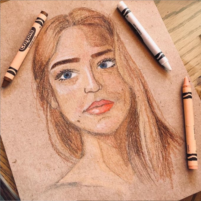 Draw your portrait using crayons by Shaunnamadethis