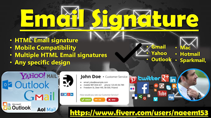 Create professional clickable html email signature in 24 hours by ...