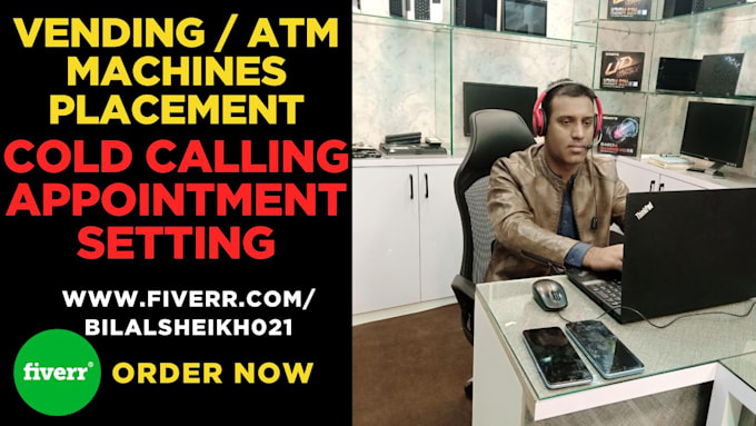 cold call and place your vending or atm machine